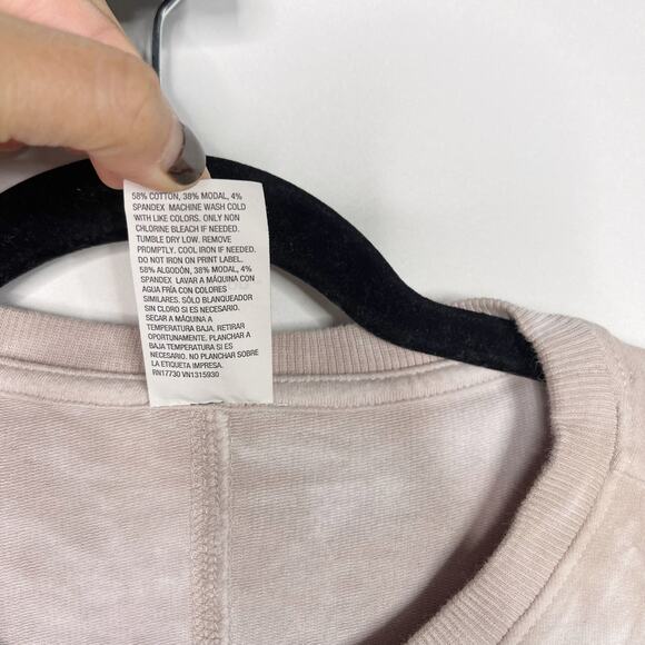 All In Motion Womens S Beige White Tie Dye Crew Neck Sweatshirt Pullover Pockets - Picture 8 of 8